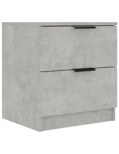 Comodini 2pz Grigio Cemento in Legno Multistrato