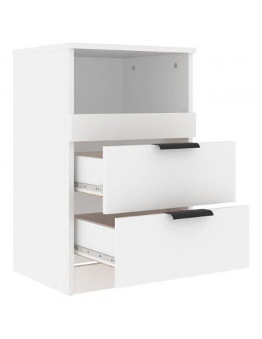 Comodino a Muro Bianco in Legno Multistrato