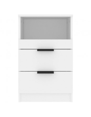 Comodini a Muro 2 pz Bianchi in Legno Multistrato