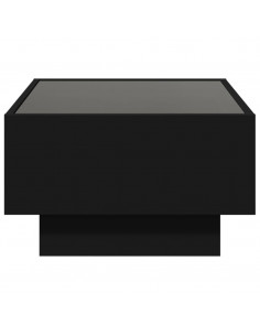 Tavolino Salotto con LED Nero 70x50x30 cm Legno Multistrato 2
