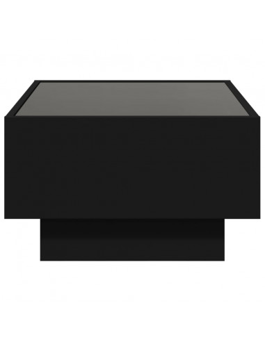 Tavolino Salotto con LED Nero 70x50x30 cm Legno Multistrato