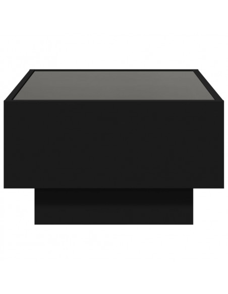 Tavolino Salotto con LED Nero 70x50x30 cm Legno Multistrato
