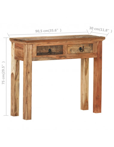 Tavolo Consolle 90,5x30x75cm in Legno di Acacia e di Recupero