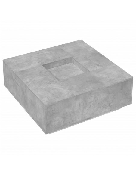 Tavolino Salotto Grigio Cemento 100x100x40 cm Legno Multistrato