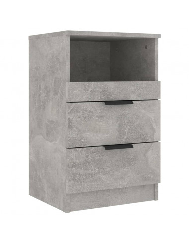 Comodini 2 pz Grigio Cemento in Legno Multistrato