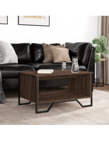 Tavolino da Salotto Rovere Marrone 75x51x40cm Legno Multistrato