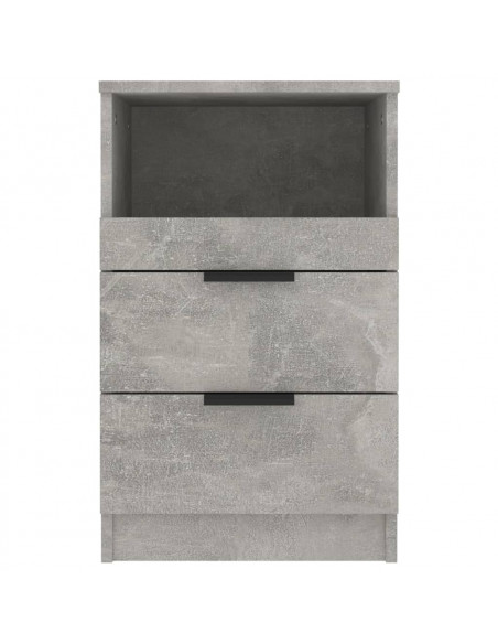 Comodini 2 pz Grigio Cemento in Legno Multistrato