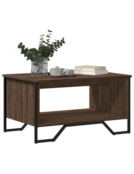 Tavolino da Salotto Rovere Marrone 75x51x40cm Legno Multistrato