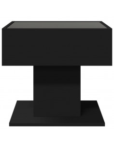 Tavolino Salotto con LED Nero 50x50x45 cm Legno Multistrato 2