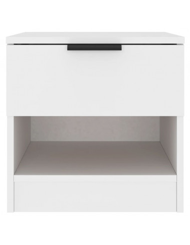 Comodini 2 pz Bianchi in Legno Multistrato