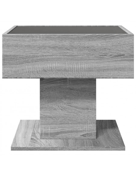 Tavolino Salotto con LED Grigio Sonoma 50x50x45 cm Multistrato