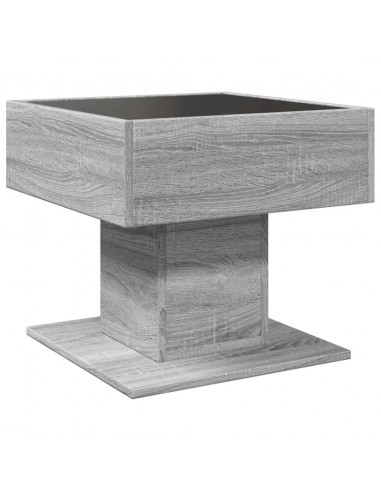 Tavolino Salotto con LED Grigio Sonoma 50x50x45 cm Multistrato