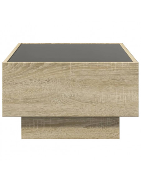 Tavolino Salotto con LED Rovere Sonoma 70x50x30 cm Multistrato