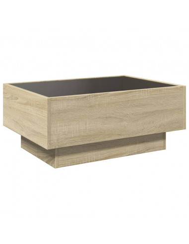 Tavolino Salotto con LED Rovere Sonoma 70x50x30 cm Multistrato