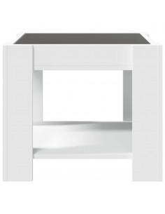 Tavolino Salotto con LED Bianco 53x53x45 cm Legno Multistrato 2