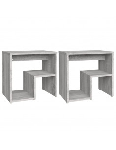 Comodini Grigio Sonoma 2 pz 40x30x40 cm in Legno Multistrato 2