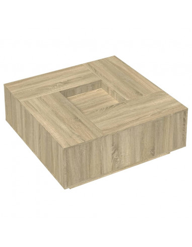 Tavolino Salotto Rovere Sonoma 100x100x40 cm Legno Multistrato