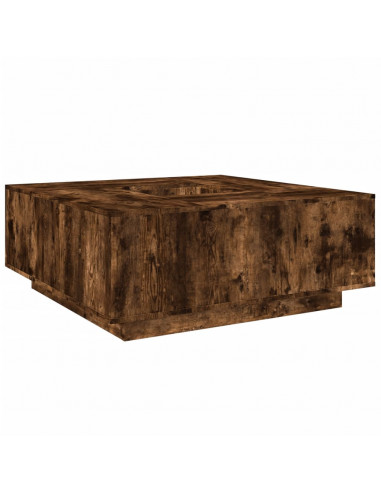 Tavolino da Salotto Rovere Fumo 100x100x40 cm Legno Multistrato