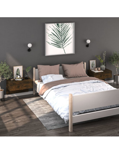 Comodino a Muro Rovere Fumo