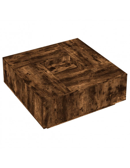 Tavolino da Salotto Rovere Fumo 100x100x40 cm Legno Multistrato