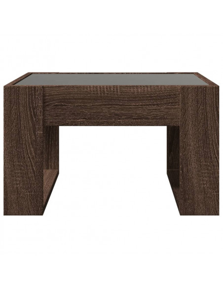 Tavolino Salotto con LED Infinity Rovere Marrone 50x53x30 cm