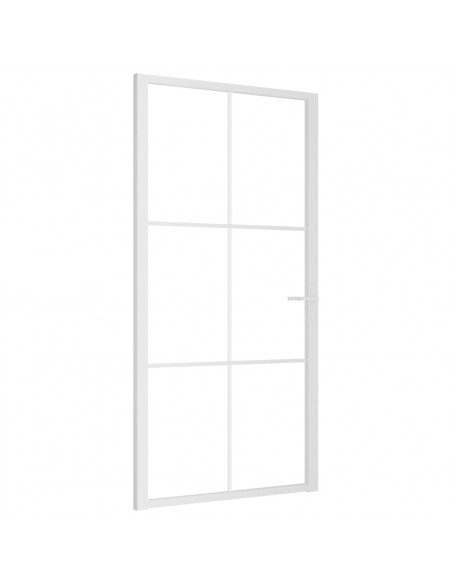 Porta Interna 102,5x201,5 cm Bianca in Vetro ESG e Alluminio