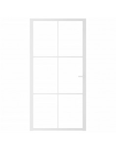 Porta Interna 102,5x201,5 cm Bianca in Vetro ESG e Alluminio 2
