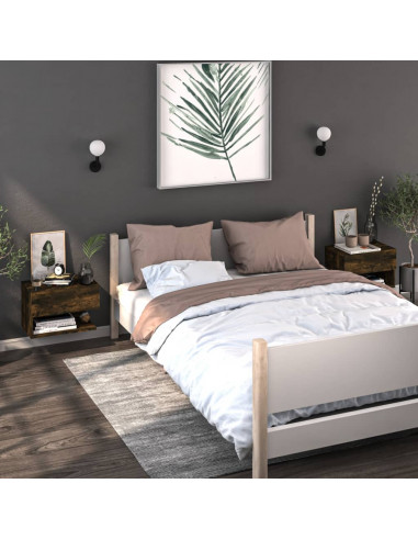 Comodino a Muro Rovere Fumo