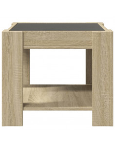 Tavolino Salotto con LED Rovere Sonoma 53x53x45 cm Multistrato 2