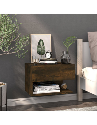 Comodini a Muro 2 pz Rovere Fumo