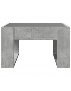 Tavolino Salotto con LED Infinity Grigio Cemento 50x53x30 cm 2
