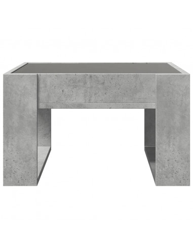 Tavolino Salotto con LED Infinity Grigio Cemento 50x53x30 cm