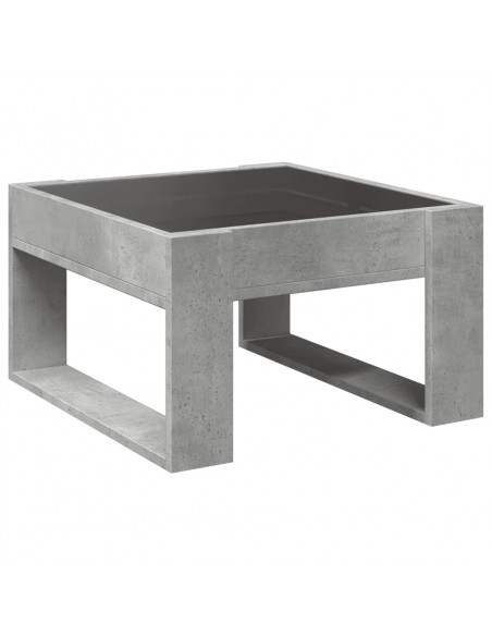 Tavolino Salotto con LED Infinity Grigio Cemento 50x53x30 cm