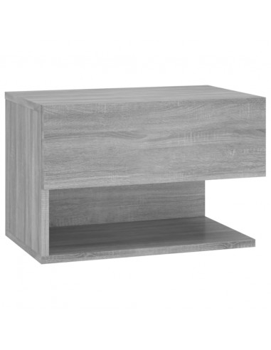 Comodino a Muro Grigio Sonoma