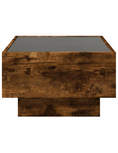 Tavolino Salotto con LED Rovere Fumo 70x50x30 cm Multistrato 2