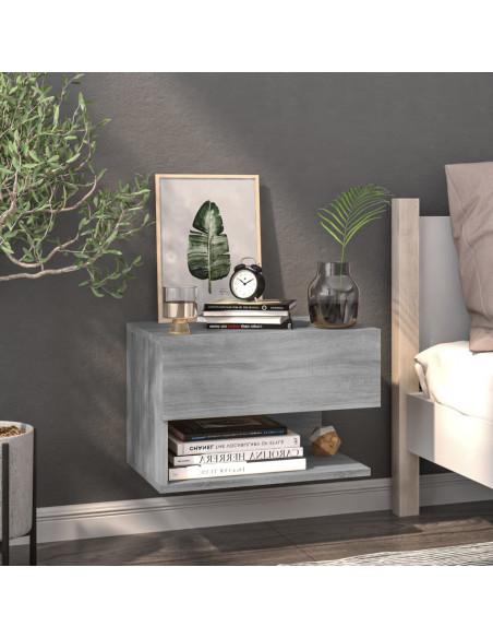 Comodini a Muro 2 pz Grigio Sonoma