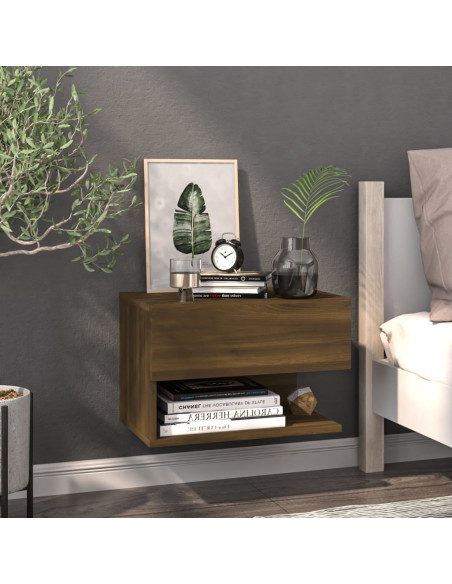Comodini a Muro 2 pz Rovere Marrone