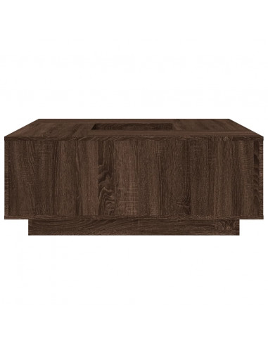 Tavolino Salotto Rovere Marrone 100x100x40 cm Legno Multistrato