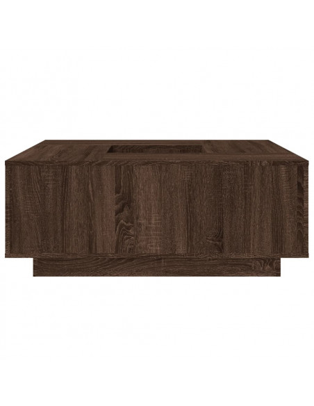 Tavolino Salotto Rovere Marrone 100x100x40 cm Legno Multistrato