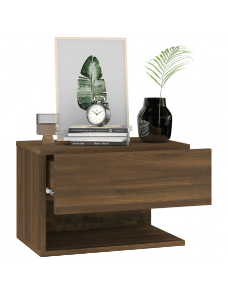 Comodini a Muro 2 pz Rovere Marrone