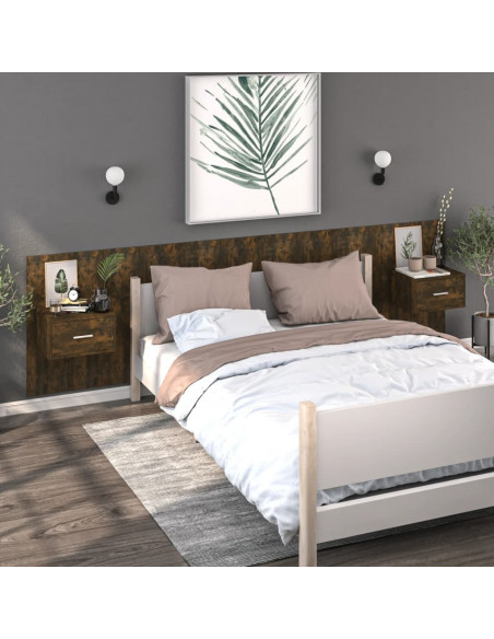 Comodino a Muro Rovere Fumo