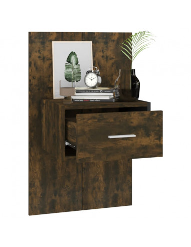 Comodini a Muro 2 pz Rovere Fumo