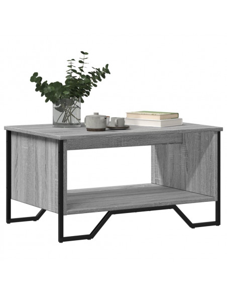 Tavolino da Salotto Grigio Sonoma 75x51x40 cm Legno Multistrato