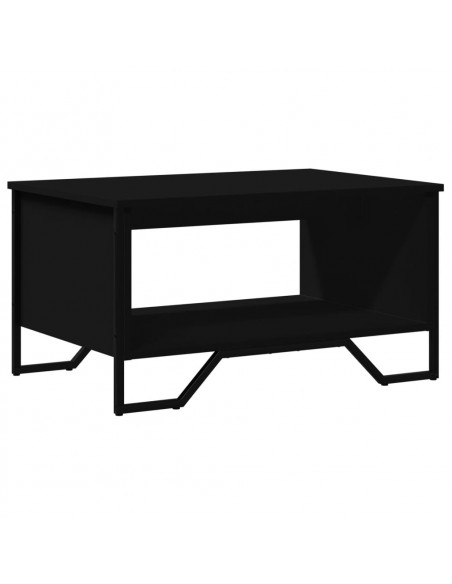 Tavolino da Salotto Nero 75x51x40 cm in Legno Multistrato