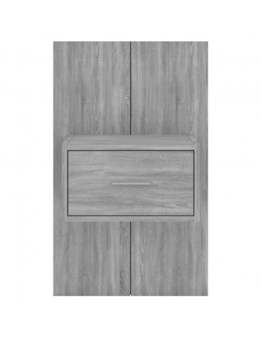 Comodino a Muro Grigio Sonoma