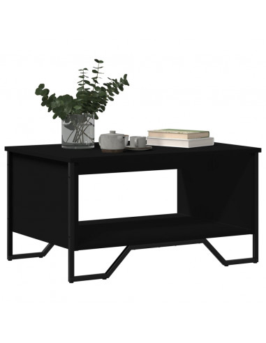Tavolino da Salotto Nero 75x51x40 cm in Legno Multistrato