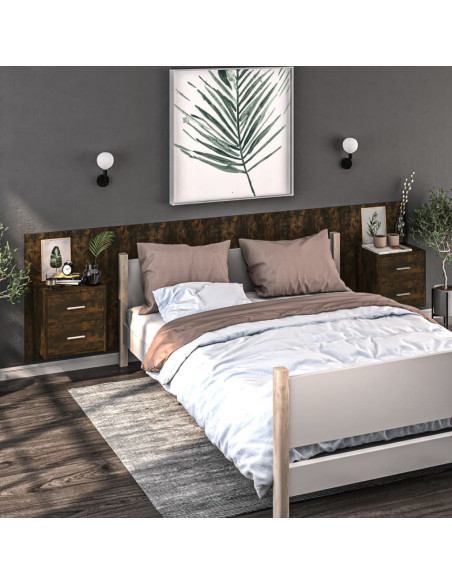 Comodino a Muro Rovere Fumo