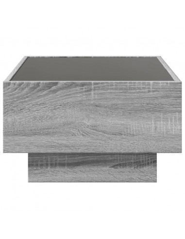 Tavolino Salotto con LED Grigio Sonoma 70x50x30 cm Multistrato