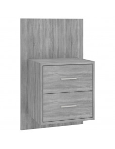 Comodino a Muro Grigio Sonoma 2