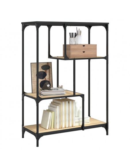 Libreria Rovere Sonoma 81x36x115 cm Legno Multistrato e Acciaio